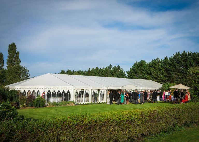 A photo of the wedding marquee at a Wedding at Hungarian Hall captured by Hayley Denston Photography 