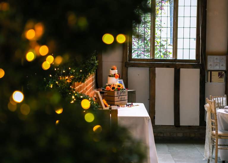 A beautiful autumnal wedding cake at Haughley Park Barn Wedding Venue photographed by Suffolk Wedding Photographers Hayley Denston Photography