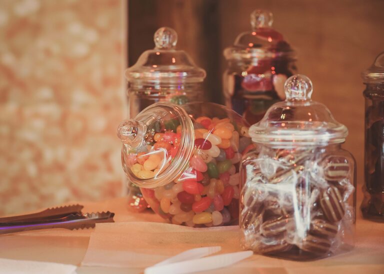Sweets on a wedding day at the Tithe Barn Sproughton on a wedding day taken by Suffolk Wedding Photographer Hayley Denston Photography